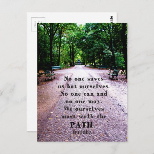 Buddha Path Zitat Postkarte (Vorne/Hinten)