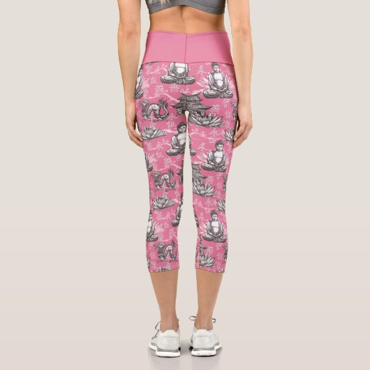 Buddha Pattern Capri Leggings (Rückseite)
