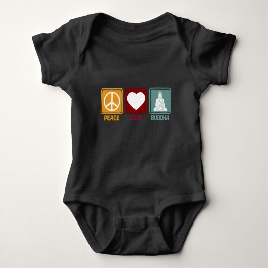 Buddha Peace Liebe Retro-Geschenk für Buddhist Baby Strampler (Vorderseite)