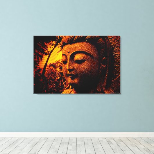 Buddha Peace Shine Wrapped Canvas Leinwanddruck (Insitu (Holzboden))