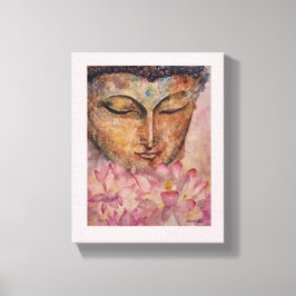 Buddha Pink Lotus Wasserfarbe Canvas Print Leinwanddruck