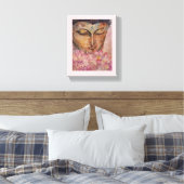 Buddha Pink Lotus Wasserfarbe Canvas Print Leinwanddruck (Insitu (Schlafzimmer))