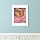 Buddha Pink Lotus Watercolor Canvas Print 16x20 Leinwanddruck (Insitu (Holzboden))