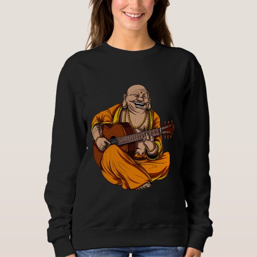 Buddha Playing Guitar Sweatshirt (Vorderseite)