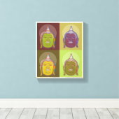 Buddha Pop Art Retro Modernes Design Leinwanddruck (Insitu (Holzboden))