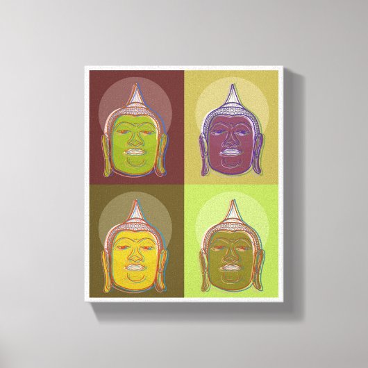 Buddha Pop Art Retro Modernes Design Leinwanddruck (Vorderseite)