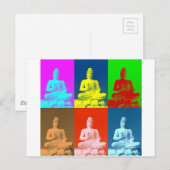 Buddha Pop Art Style Postkarte (Vorne/Hinten)