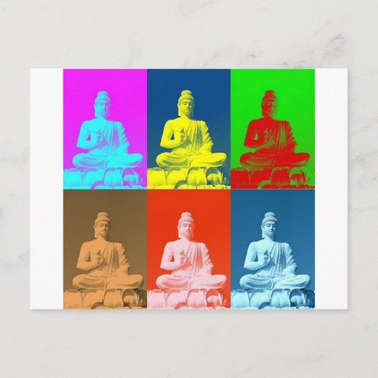 Buddha Pop Art Style Postkarte (Vorderseite)