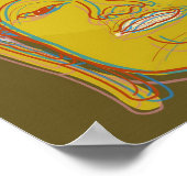 Buddha Pop Art Zen Retro Modernes, maßgeschneidert Poster (Ecke)