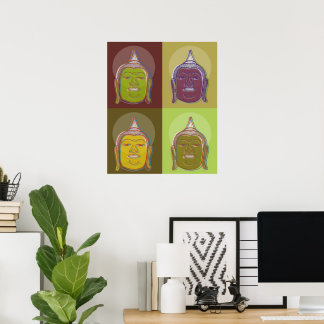 Buddha Pop Art Zen Retro Modernes, maßgeschneidert Poster