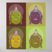 Buddha Pop Art Zen Retro Modernes, maßgeschneidert Poster (Vorne)