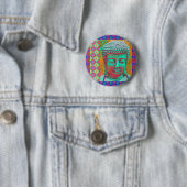 Buddha-Pop mit Patchwork-Borders in Blau und Rosa Button (Beispiel)