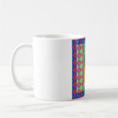 Buddha-Pop mit Patchwork-Borders in Blau und Rosa Kaffeetasse (Links)