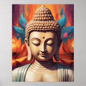 Buddha Portrait | Pixel Art Poster (Vorne)