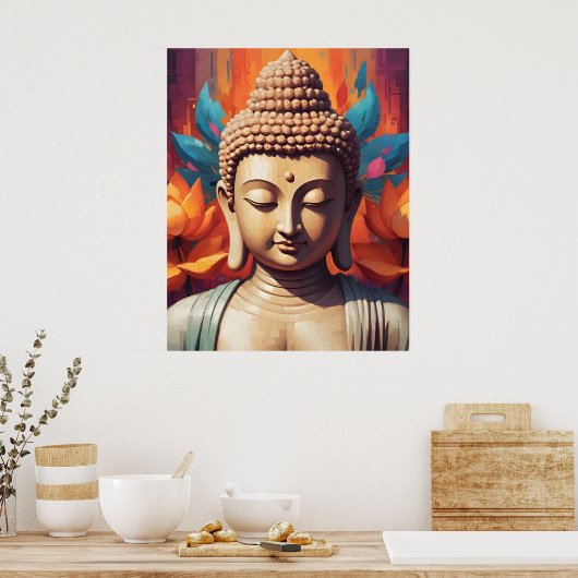 Buddha Portrait | Pixel Art Poster (Küche)