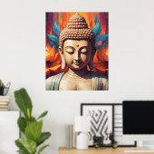 Buddha Portrait | Pixel Art Poster (Heimbüro)