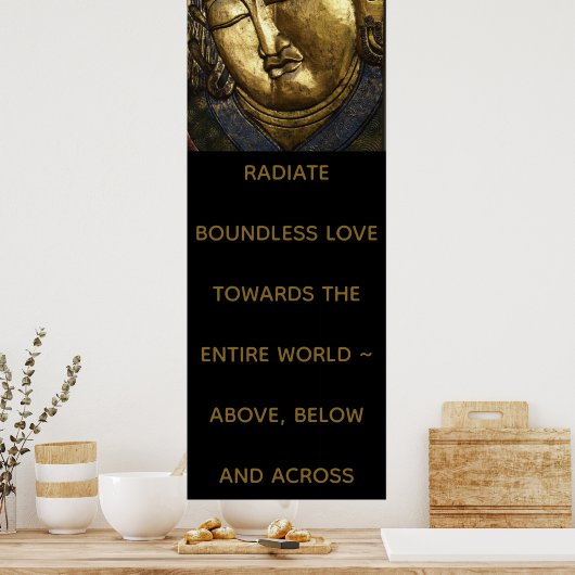 Buddha Portrait Zitat Radieren Liebe oder Ihren Te Poster (Küche)