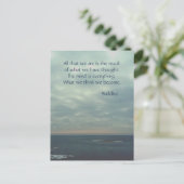 Buddha Positives Zitat Beach Foto Postkarte (Stehend Vorderseite)