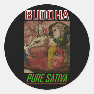 BUDDHA PURE SATIVA RUNDER AUFKLEBER