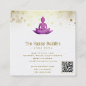 *~* Buddha QR Botanischer Flora AP33 Lotus Quadratische Visitenkarte (Rückseite)