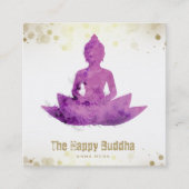 *~* Buddha QR Botanischer Flora AP33 Lotus Quadratische Visitenkarte (Vorderseite)