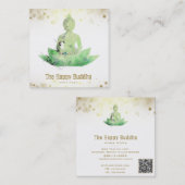 *~* Buddha QR Botanischer Flora AP33 Quadratische Visitenkarte (Vorne/Hinten)