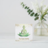 *~* Buddha QR Botanischer Flora AP33 Quadratische Visitenkarte (Stehend Vorderseite)