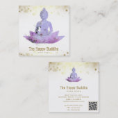 *~* Buddha QR Lotus Botanischer Flora AP33 Quadratische Visitenkarte (Vorne/Hinten)