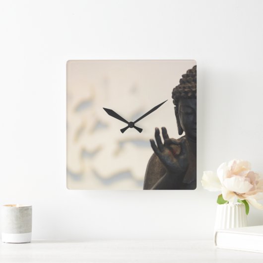 Buddha Quadratische Wanduhr (Zuhause)