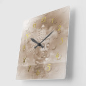 Buddha Quadratische Wanduhr (Winkel)