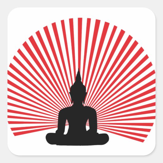 Buddha Quadratischer Aufkleber (Vorderseite)
