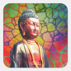 Buddha Quadratischer Aufkleber