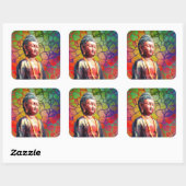 Buddha Quadratischer Aufkleber (Blatt)