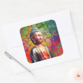 Buddha Quadratischer Aufkleber (Umschlag)
