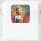 Buddha Quadratischer Aufkleber (Tasche)