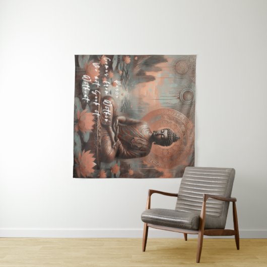 BUDDHA QUOTE - FRIEDEN KOMMT AUS INNERHALB WANDTEPPICH (Beispiel (Horizontal))