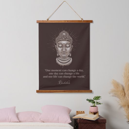 Buddha Quote für benutzerdefinierten Text Wandteppich Mit Holzrahmen (Schlafzimmer)