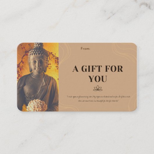 Buddha Quotes Ein Geschenk für Sie Personalisiert Visitenkarte (Vorderseite)