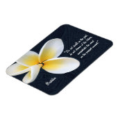 Buddha Quotes & Fragipani Blume / Kunstmeditation Magnet (Linke Seite)