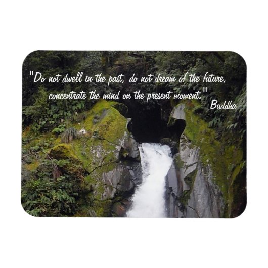 Buddha Quotes & Wasserfall, Naturmeditation Magnet (Horizontal)