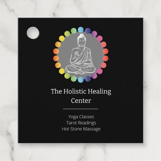 Buddha Rainbow Chakras Spirituelle metaphysische Y Geschenkanhänger (Vorderseite)