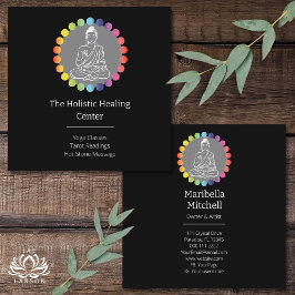 Buddha Rainbow Chakras Spirituelle metaphysische Y Quadratische Visitenkarte