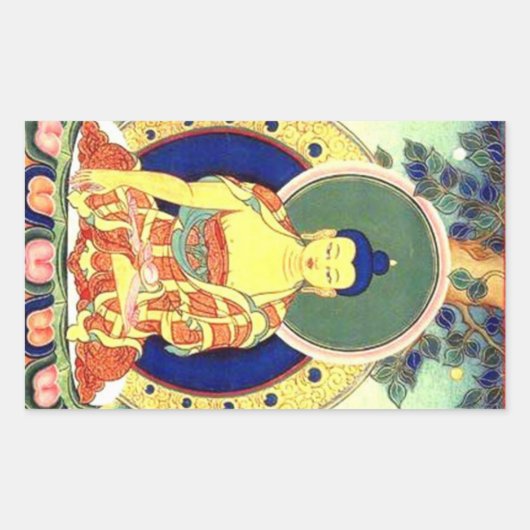 BUDDHA RECHTECKIGER AUFKLEBER (Vorderseite)