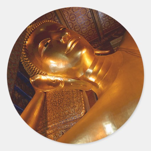 Buddha Reclining ~ buddhistisches Tempelprogramm-F Runder Aufkleber (Vorderseite)