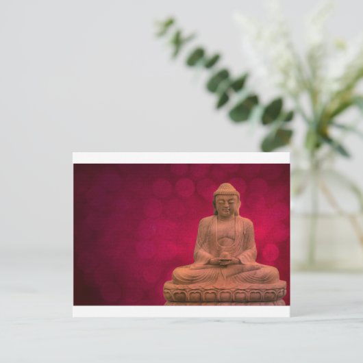 Buddha Red Postkarte (Stehend Vorderseite)