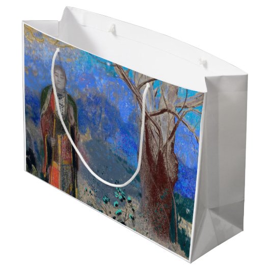 Buddha, Redon Große Geschenktüte (Rückseite Schrägansicht)