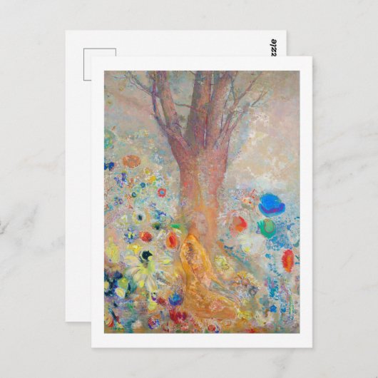 Buddha, Redon Postkarte (Vorne/Hinten)