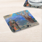 Buddha, Redon Rechteckiger Pappuntersetzer (angewinkelt)