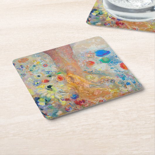 Buddha, Redon Rechteckiger Pappuntersetzer (angewinkelt)