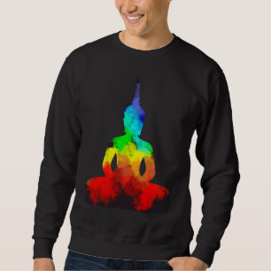 Buddha Regenbogen Liebe Yoga Pose T Namaste Sweatshirt